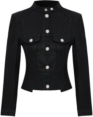 Pcfg Pure Cotton Shiny Coated Denim Jacket - Black