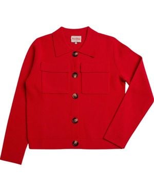 Porridge Knitwear Wool Rebecca Jacket - Red