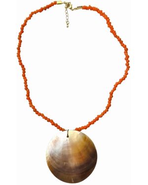 OhSun Neutrals Lulu Shell & Glass Bead Necklace - Metallic