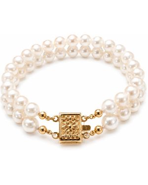 ORIGIN OF HEARTS Lucia Bracelet – Double-Strand Freshwater Pearl Bracelet With Plated Clasp - Metallic