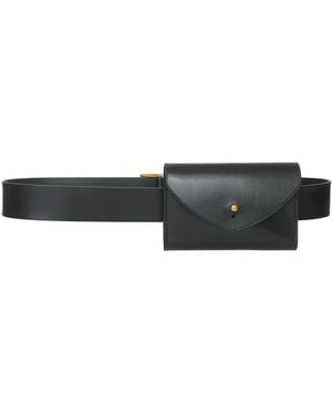 Haute Cuir Slim Envelope Belt Bag - Black