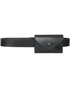 Haute Cuir Slim Envelope Belt Bag - Black