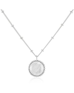 Auree Neutrals Barcelona June Birthstone Necklace Moonstone - Metallic