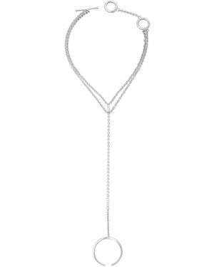 Lucy Quartermaine Solid Sterling Skinny Drip Hand Chain With Topaz - White