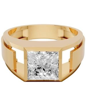 Aya Fine Jewelry Quinn 2 Carat Princess Cut Igi Certified Lab Grown Diamond Signet Ring - White