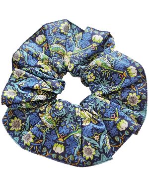 Lime Tree Design Hair Scrunchie Strawberry Thief - Blue
