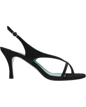 Florrie London Matilda 75Mm Suede Strappy Sandal - Metallic