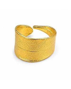 Mother Nature Jewelry Leaf Ring, Handmade Statement Jewellery - Yellow