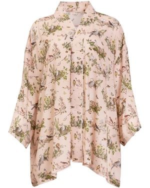 Fable England Neutrals Morning Song Short Kimono - Natural