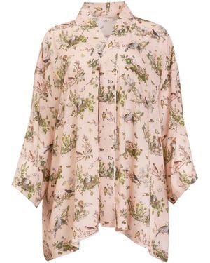 Fable England Neutrals Morning Song Short Kimono - Natural