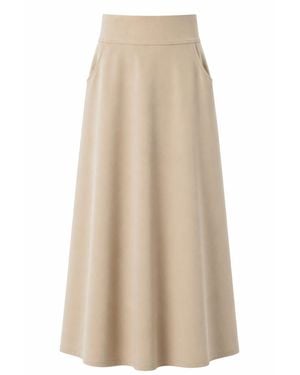 Nikka Place Neutrals High Waist Elegant Maxi Skirt - Natural