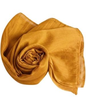 Silk and Bears Silk Scarf – Hand-Dyed Mulberry Silk Shawl, Wedding & Evening Wrap - Orange