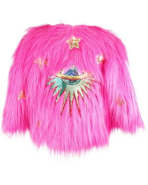 Jennafer Grace Planet Queen Pink Faux Fur Jacket