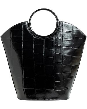 Laura Olaru Nancy Croco Leather Bag - Black