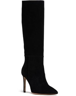 Beautiisoles by Robyn Shreiber Made in Italy Yara Sexy Knee-High Stiletto Suede Valentine Boot - Black