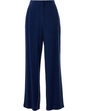 Louche Tilde Linen Mix Wide Leg Pants - Blue