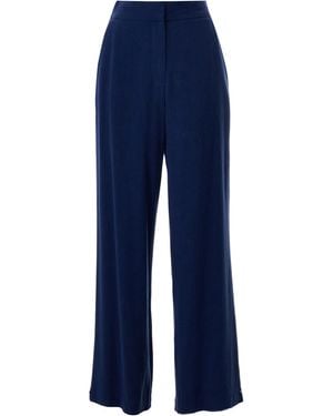 Louche Tilde Linen Mix Wide Leg Pants - Blue