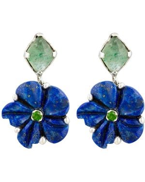 Emma Chapman Jewels The Rosa Lapis Lazuli Dangle Earrings - Blue