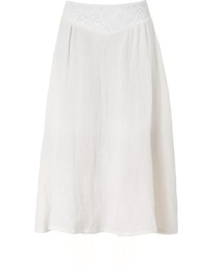 Italia A Collection Neutrals Seashell Crochet Skirt - White