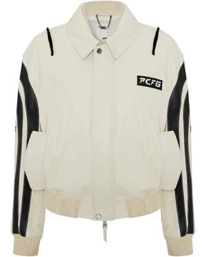 Pcfg Boomerang Biker Leather Jacket - Natural