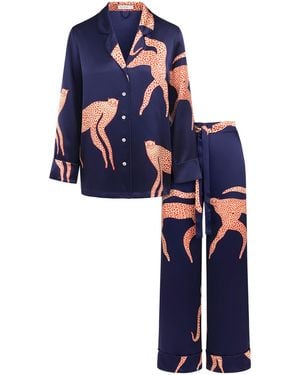 Piola Luxury Silk Pajama Set - Blue