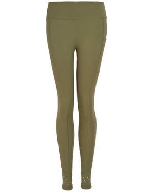 Perky Peach High Rise Laser 7/8 Khaki Legging - Green