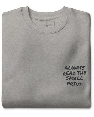 Anchor and Crew Heather Small Print Annotations Organic Cotton Sweatshirt - Grey