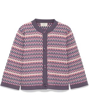 Peraluna Imagine Jacquard Knit Cardigan - Red