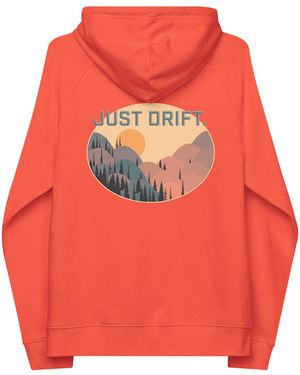 Anchor and Crew Burnt Just Drift. Seeker Organic Cotton Raglan Hoodie - Red