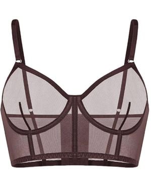Zhilyova Unnamed Gravity Corset Bra - Brown