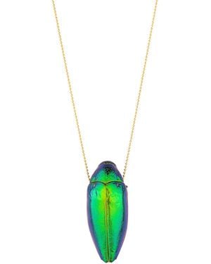 Oana Savu Scarab Necklace And Real Beetle Insect Pendant - Metallic