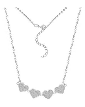 Diamonbliss Marilyn Monroe Convertible Heart Clover Pendant Necklace - Metallic