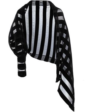 Silvia Serban Pleated Organza Scarf-Shawl - Black