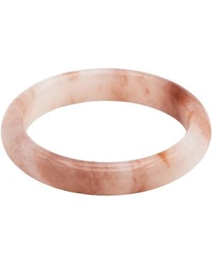 seree Peach Blossom Jade Stone Bangle - Pink