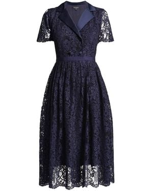 Rumour London Bella Double-Breasted Lace Midi Dress - Blue
