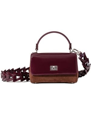 Jurgi Brand Mulberry Patent Leather & Suede Lili Top Handle Bag - Purple