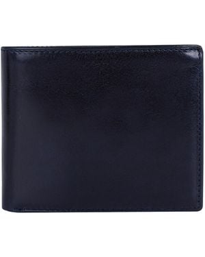 Time Resistance Leather Bifold Wallet - Blue