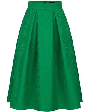 Marianna Déri Midi Skirt With Moiré Effect - Green
