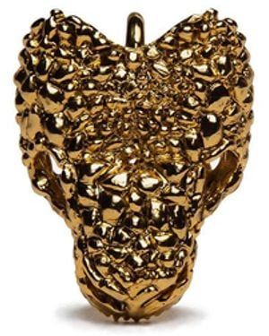 Lovard Medium Studded Gila Skull Clip-On Charm - White