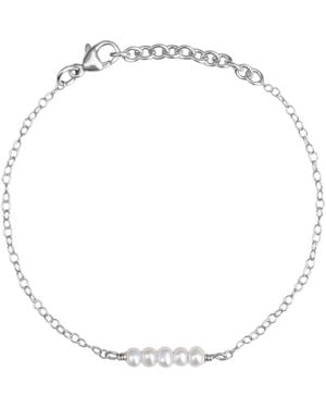 Kiri & Belle Eliana Tiny Pearl Bar Sterling Bracelet - Metallic