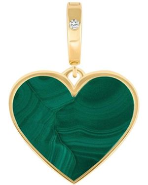 Karma and Luck Blossoming Soul Malachite Heart Charm - Green