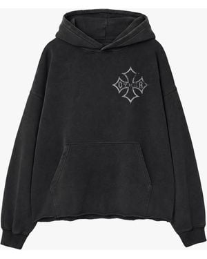 Other Icon Vintage Issue Raw Edge Oversized Hoodie - Black