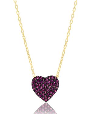 SHYMI Mini Pave Heart Necklace - Metallic