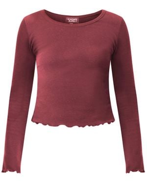 Known Supply Ribbed Cotton Long Sleeve - Red