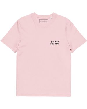Anchor and Crew Cotton Out For Delivery Annotations Organic Cotton T-Shirt - Pink
