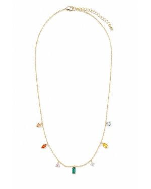 Saachi Multi Gemstone Necklace - Metallic