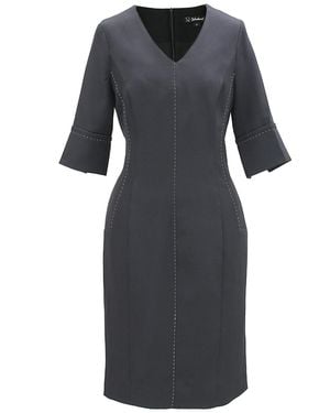 Smart and Joy Short Dress With Contrasted Stitching - Black
