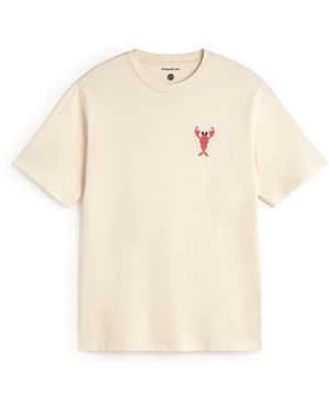 Thinking Mu Zach Lobster Embroidered T-Shirt - White