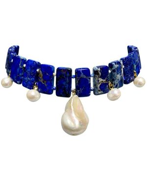 Eyeconic by Samar Ajram Azure Lapizlazuli Choker - Blue