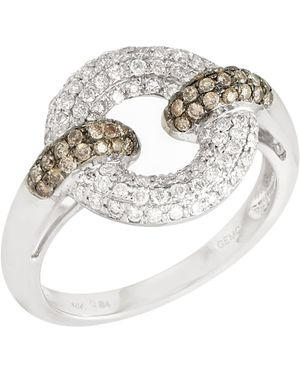 Artisan Champagne & Diamond Interlocking Circle Ring - Metallic